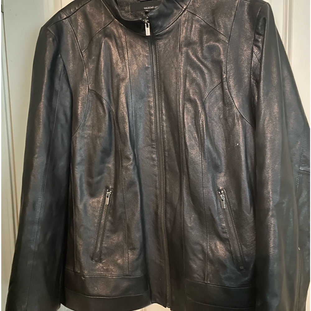 Black “Real” Black soft Leather Moto Jacket!!